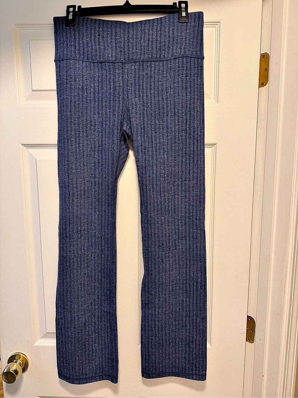 Athleta Elation Textured Straight Leg Pant Blue Large